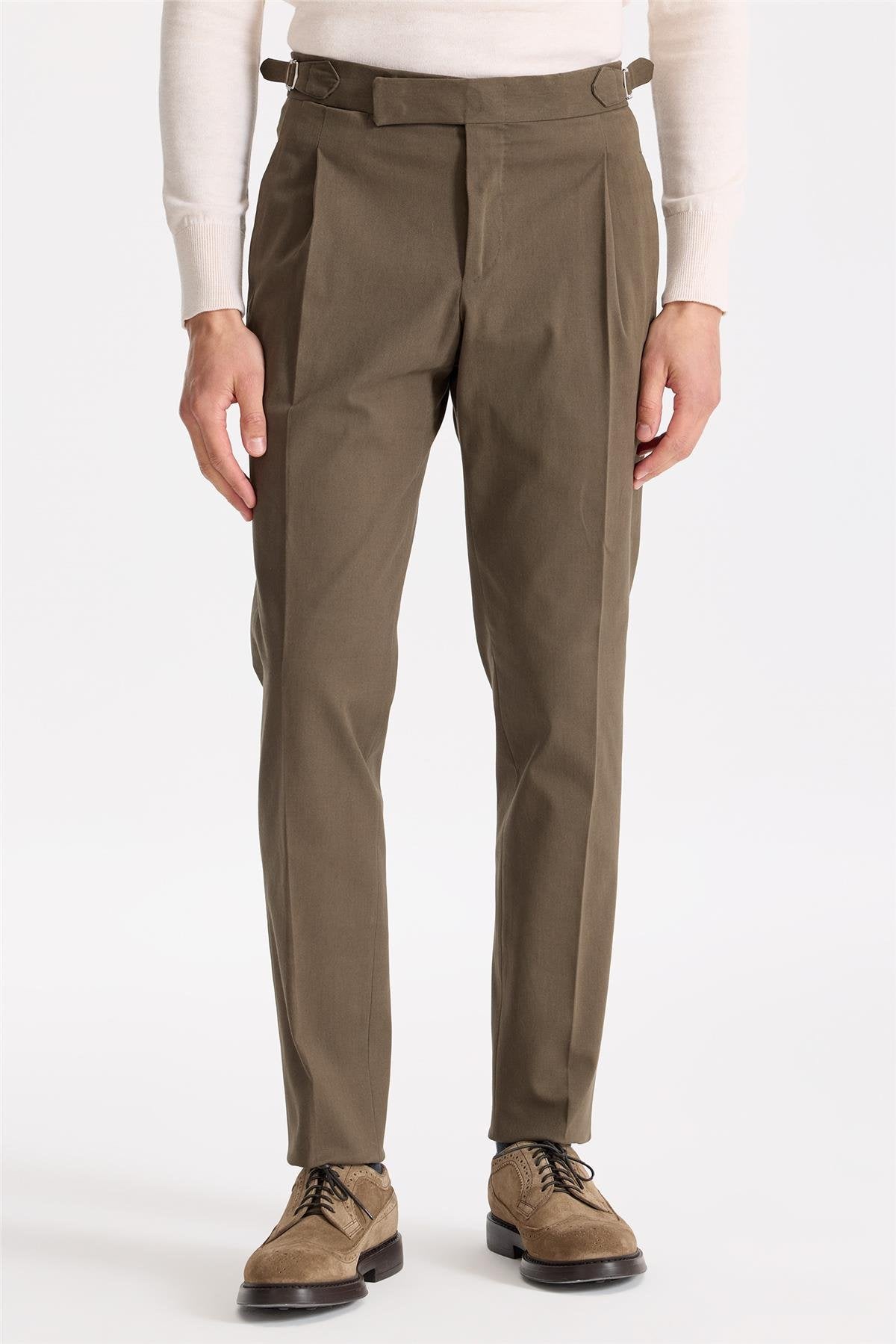 Kahverengi Tokalı Pamuk Pantolon - Image 3