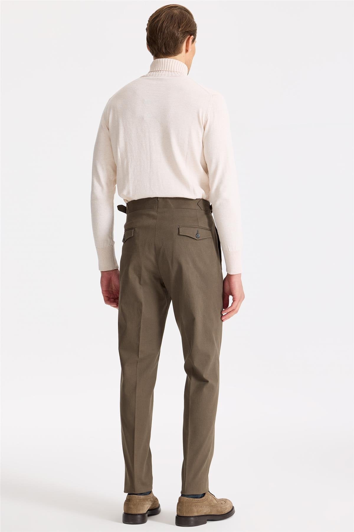 Kahverengi Tokalı Pamuk Pantolon - Image 5