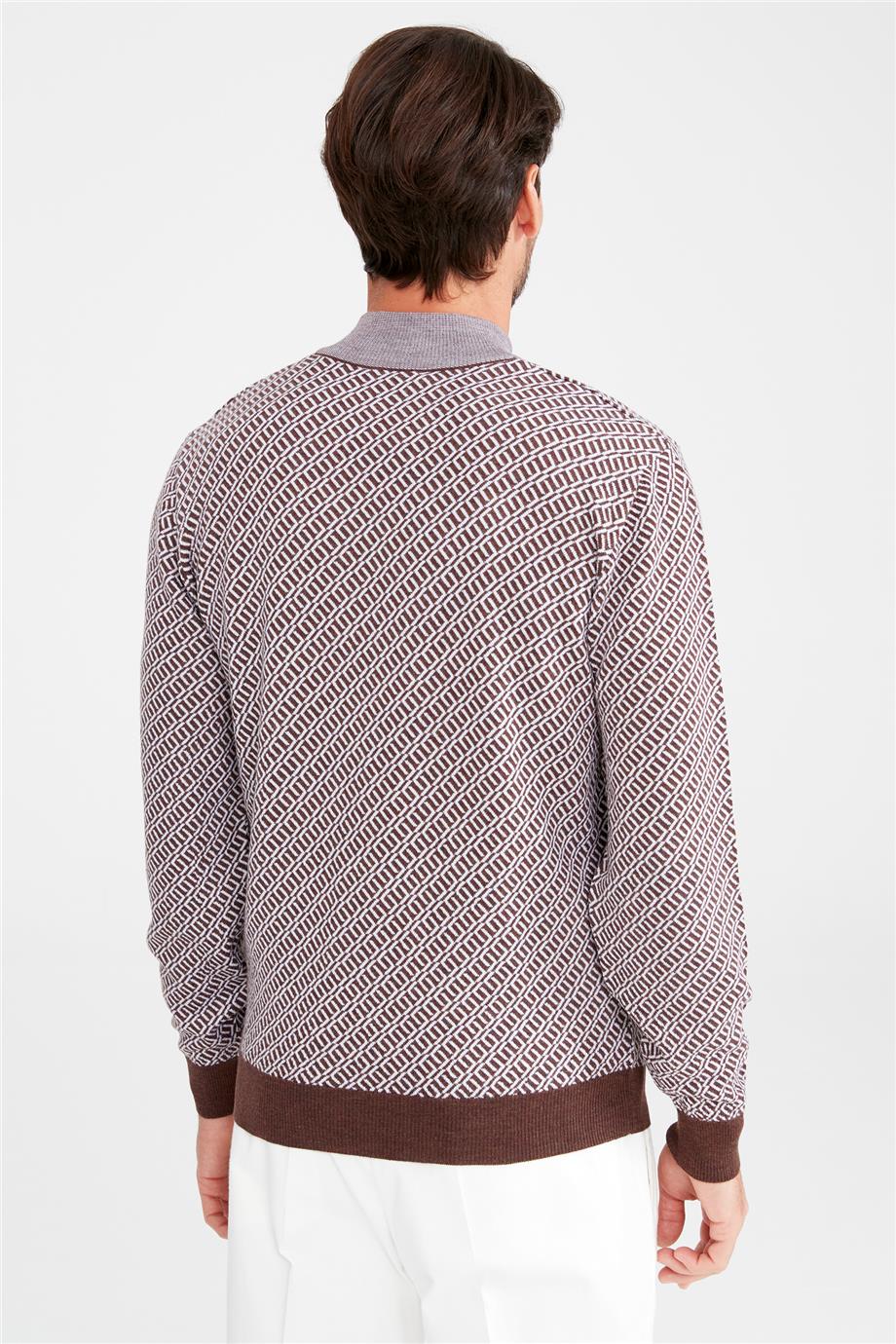 Kahverengi Trio Yaka Yün Triko - Image 5