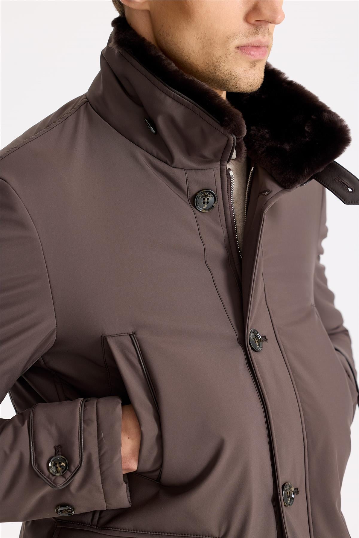 Kahverengi Yaka Kürklü Kaban - Image 5