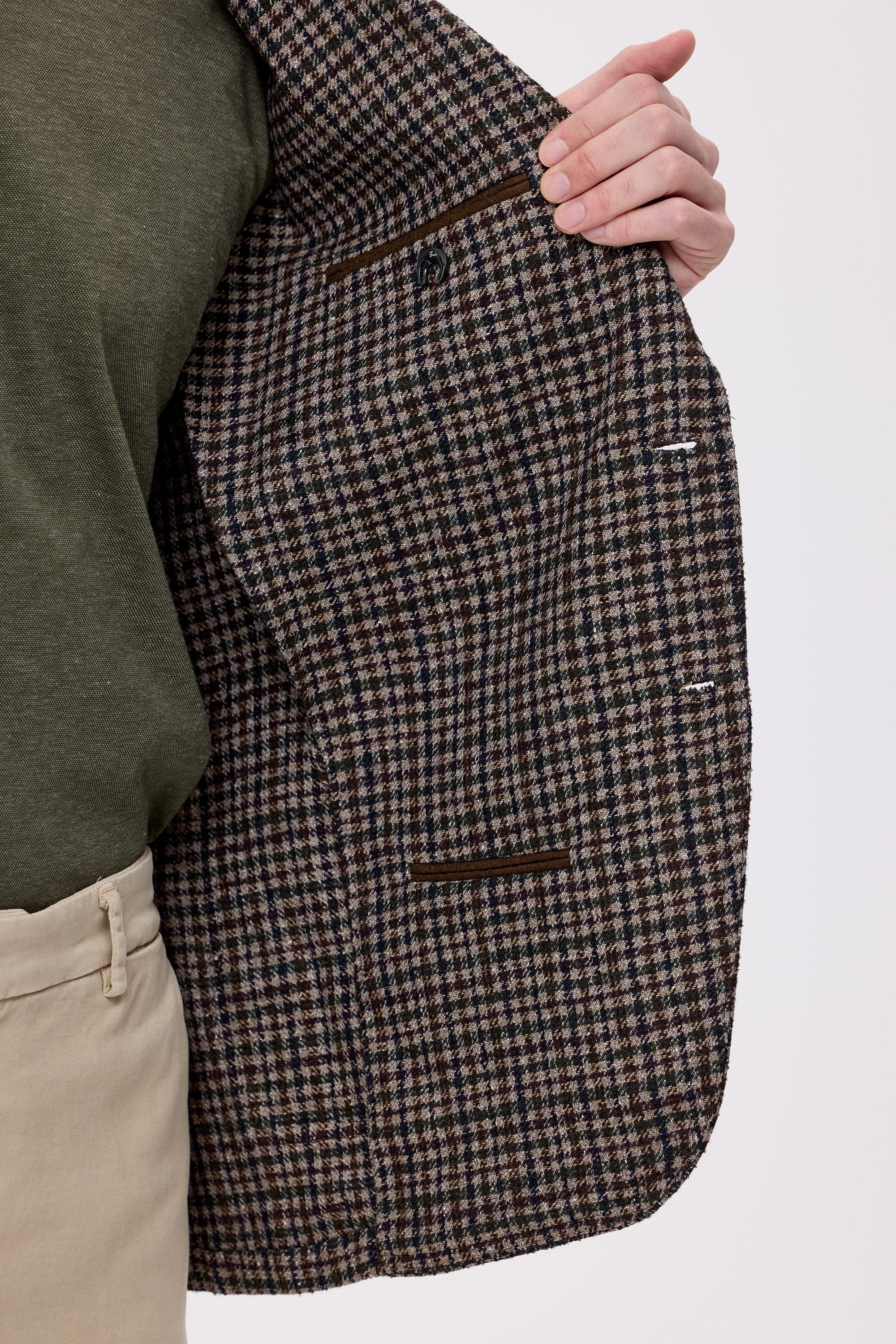 Kareli Yün İpek Kaşmir Ceket - Image 5