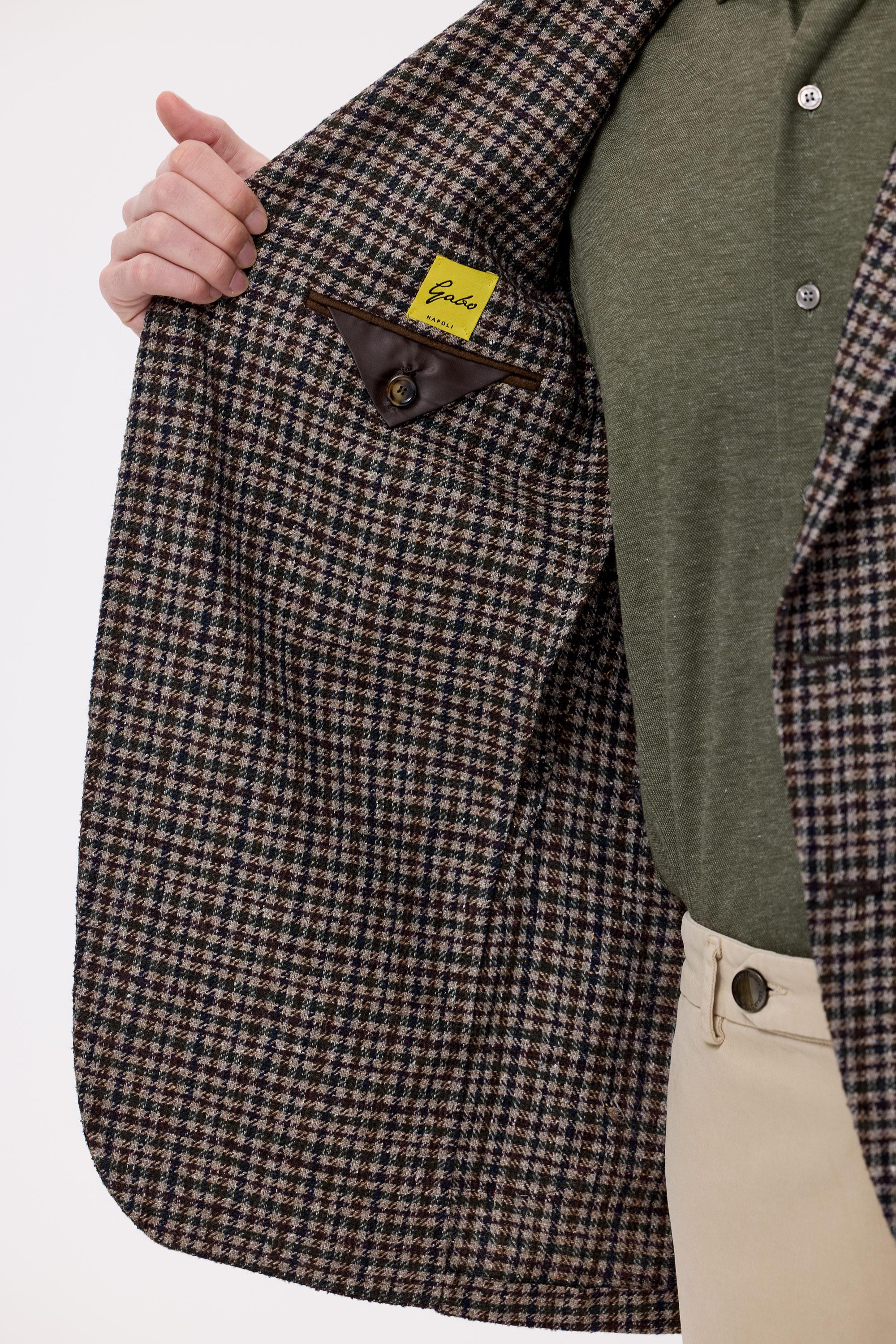 Kareli Yün İpek Kaşmir Ceket - Image 4