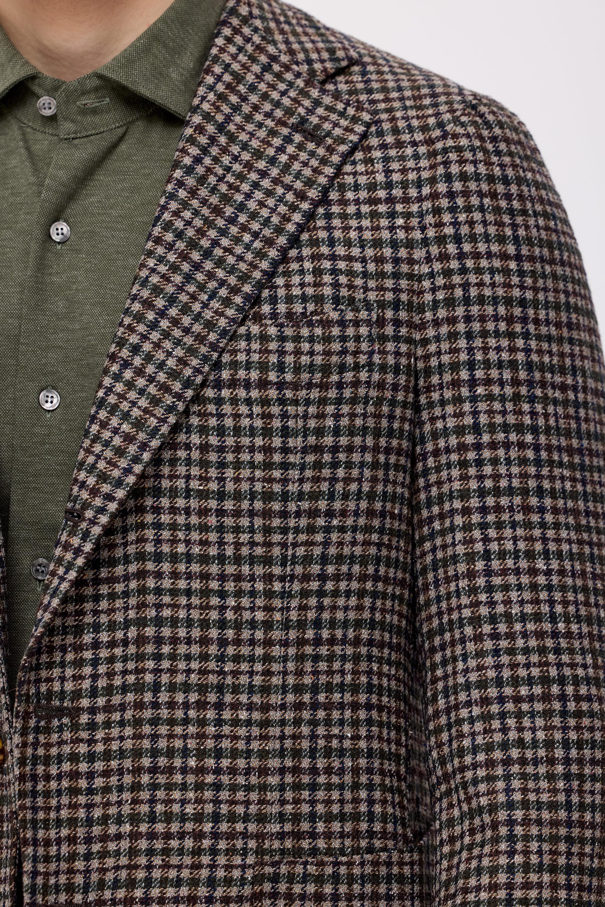 Kareli Yün İpek Kaşmir Ceket - Image 2