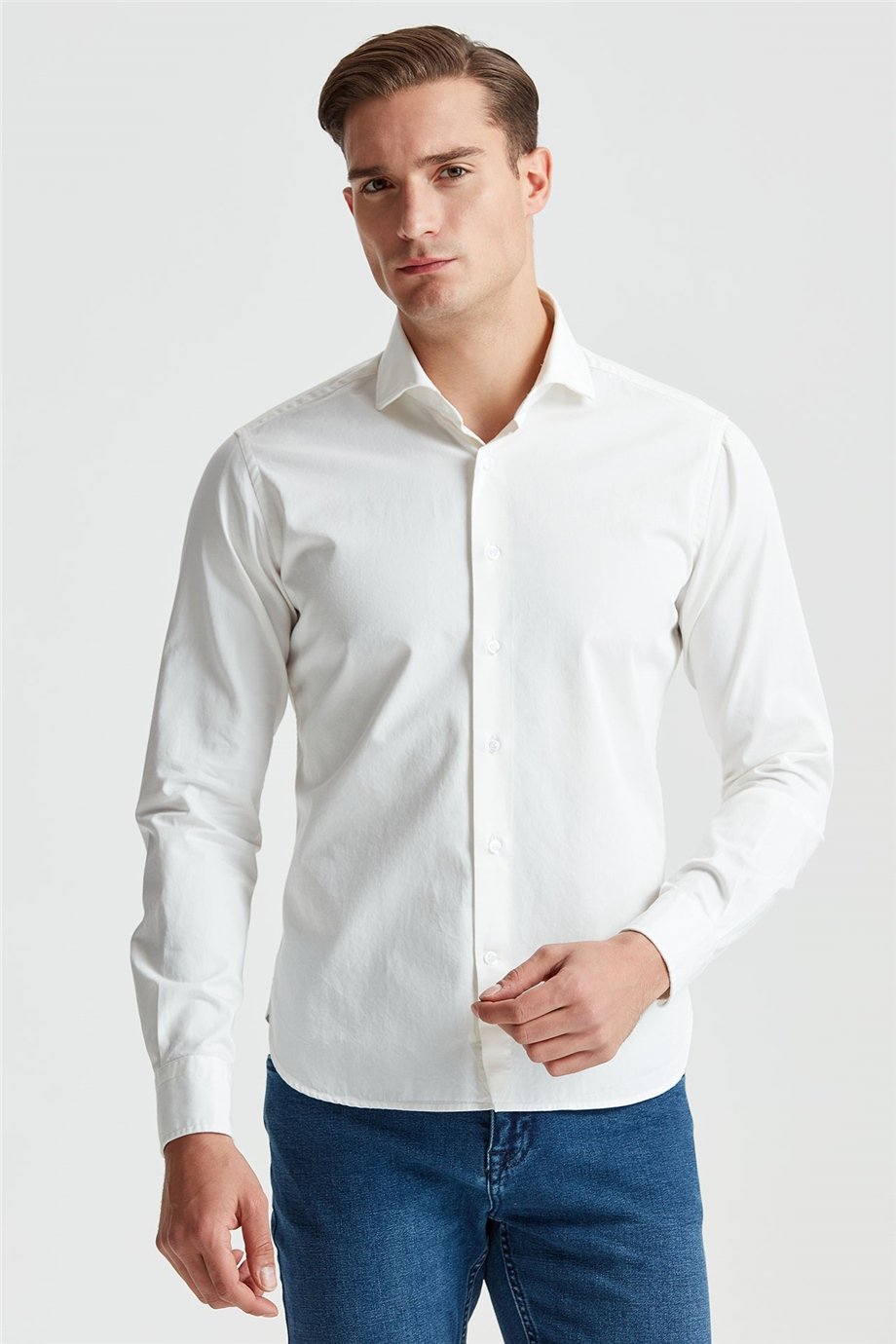 Kırık Beyaz  Denim Gömlek - Image 2