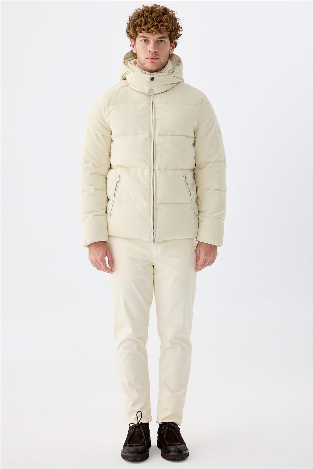 Kırık Beyaz Kadife Mont - Image 1