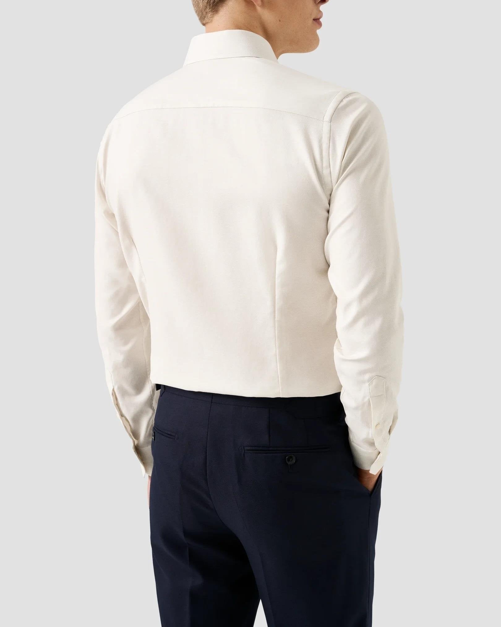 Kırık Beyaz Twill Pamuk Gömlek - Image 2