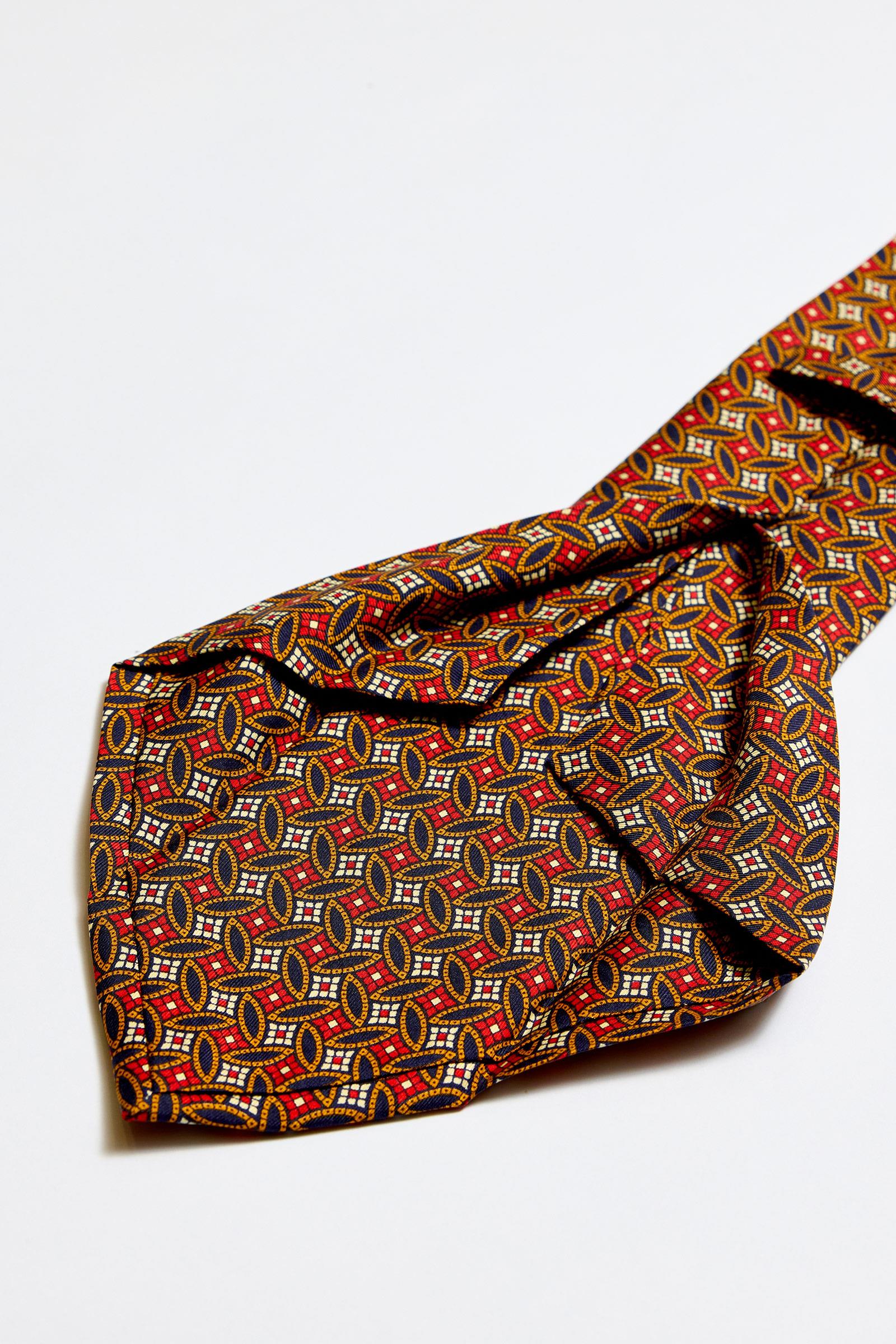 Kırmızı Kahve 5 Fold İpek Kravat