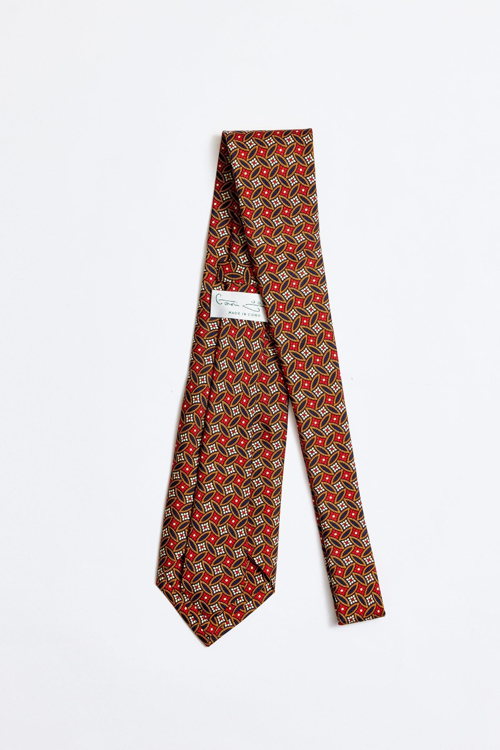 Kırmızı Kahve 5 Fold İpek Kravat