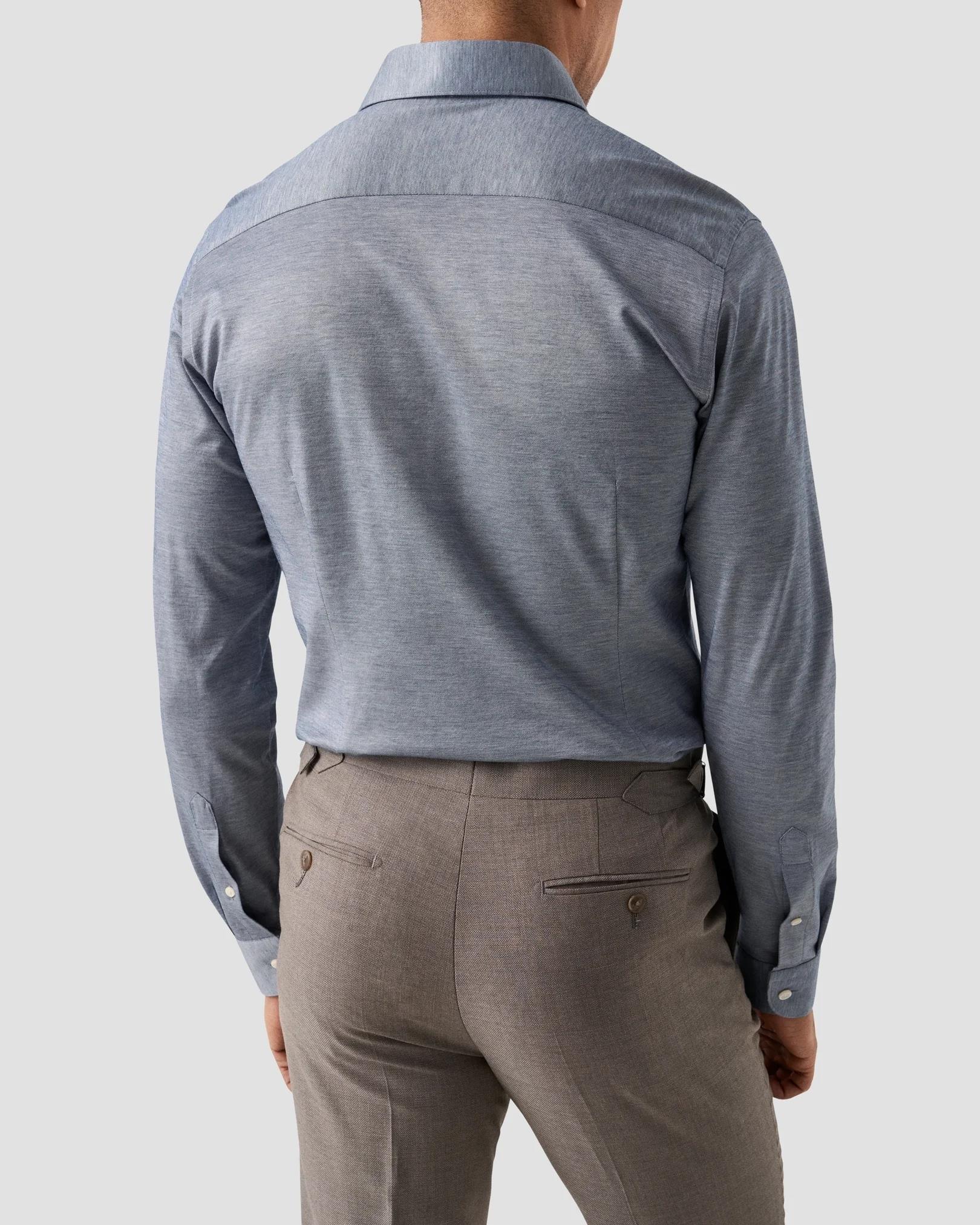 Koyu Mavi Contemporary Filo Di Scozia Gömlek - Image 2