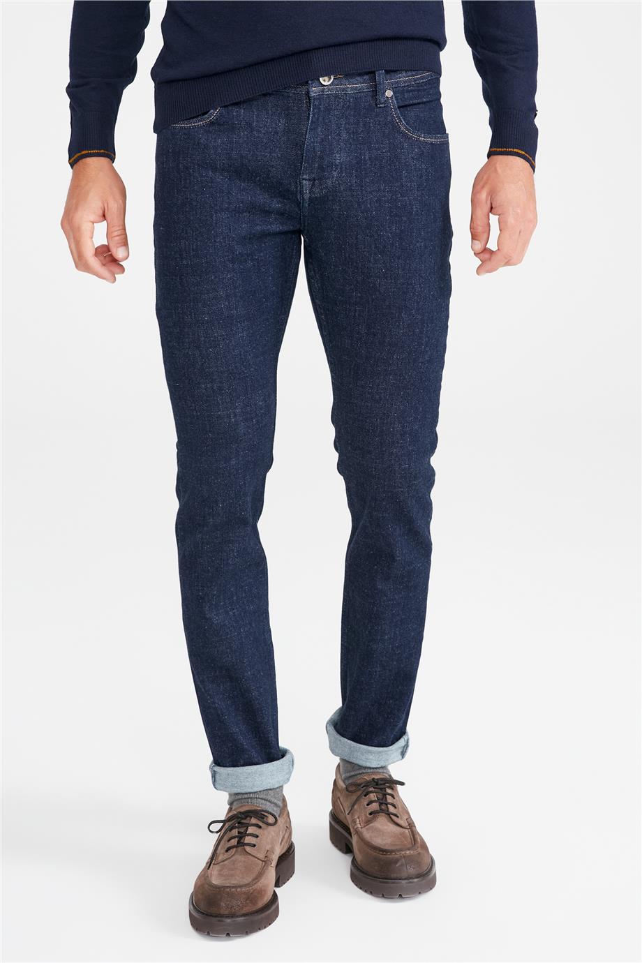 Koyu Mavi Denim Pantolon - 3