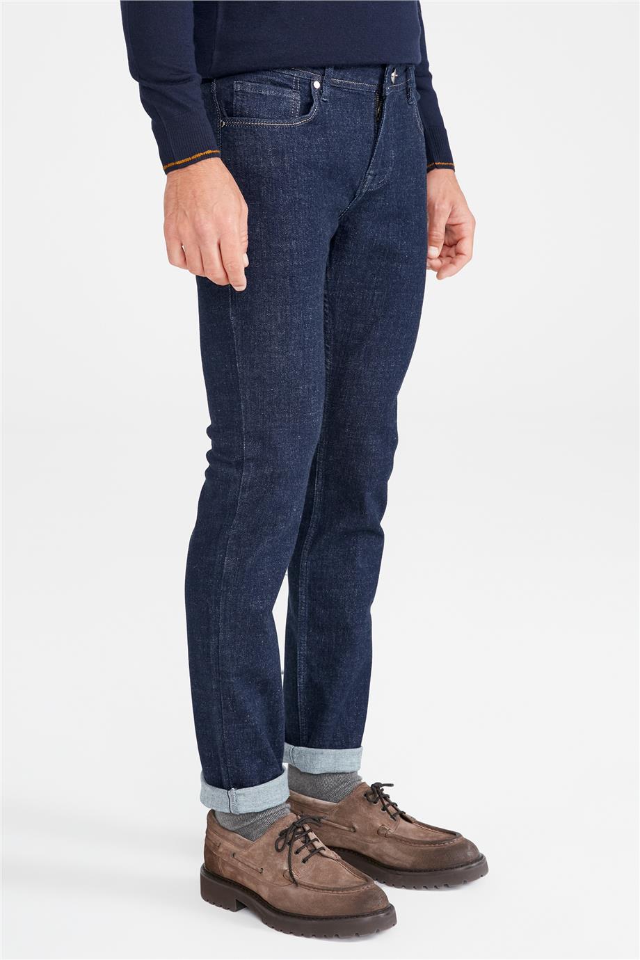 Koyu Mavi Denim Pantolon - 5