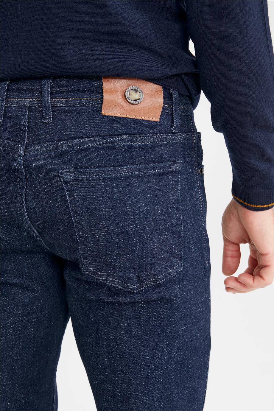 Koyu Mavi Denim Pantolon - 7
