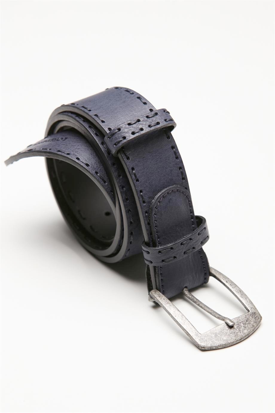 Koyu Mavi Dikişli Spor Erkek Kemer - Image 3