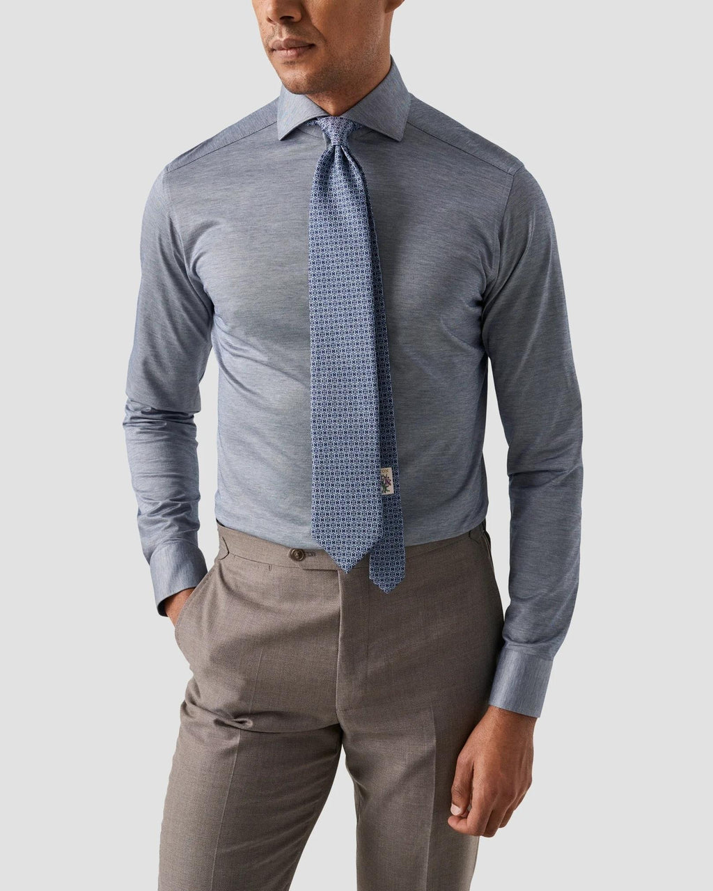 Koyu Mavi Filo Di Scozia Gömlek - Image 5