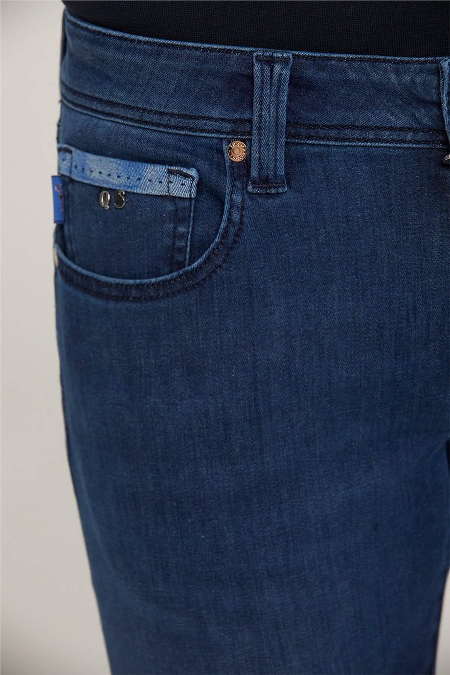 Koyu Mavi Michelangelo Slim Denim Pantolon - Image 4