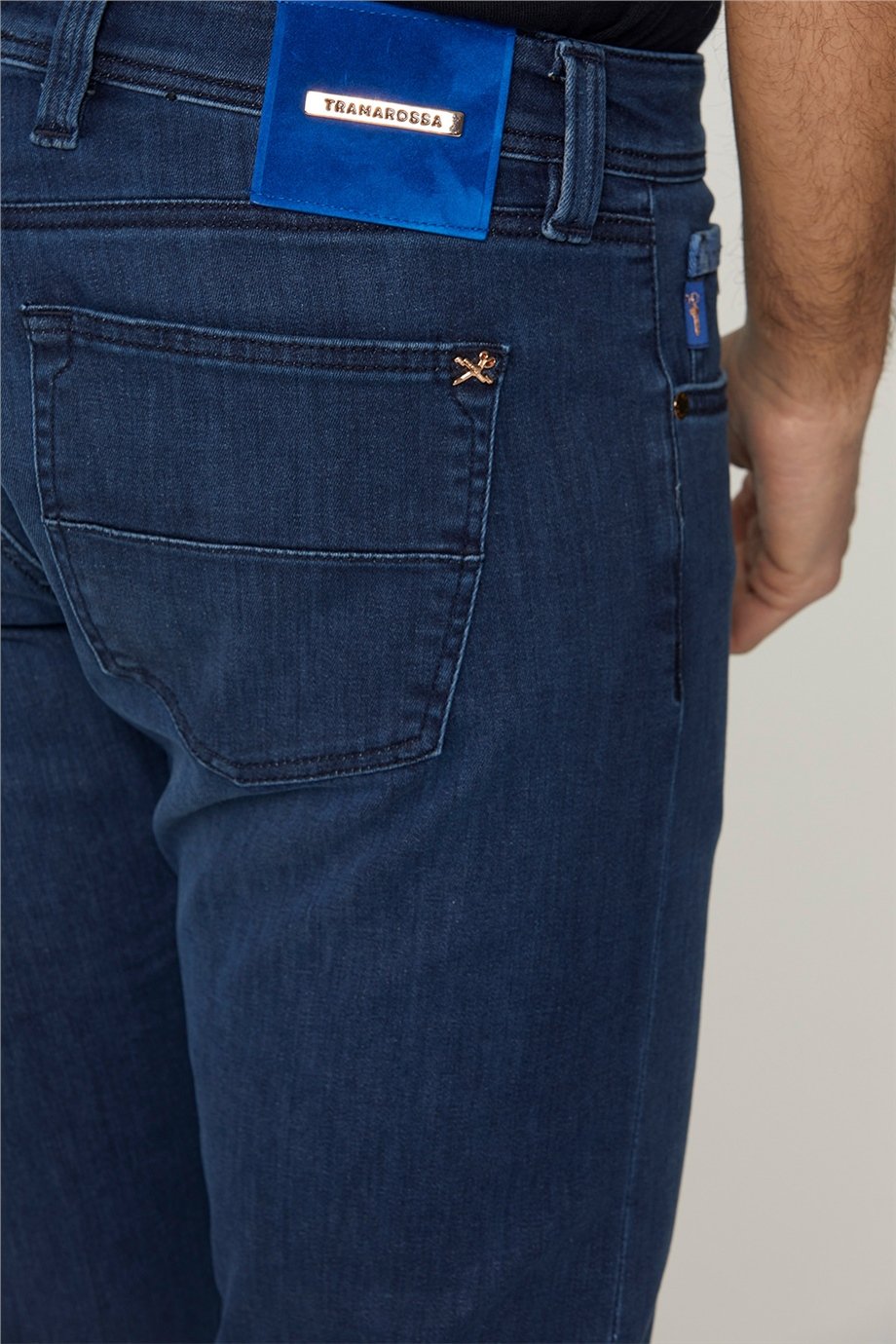 Koyu Mavi Michelangelo Slim Denim Pantolon - Image 2