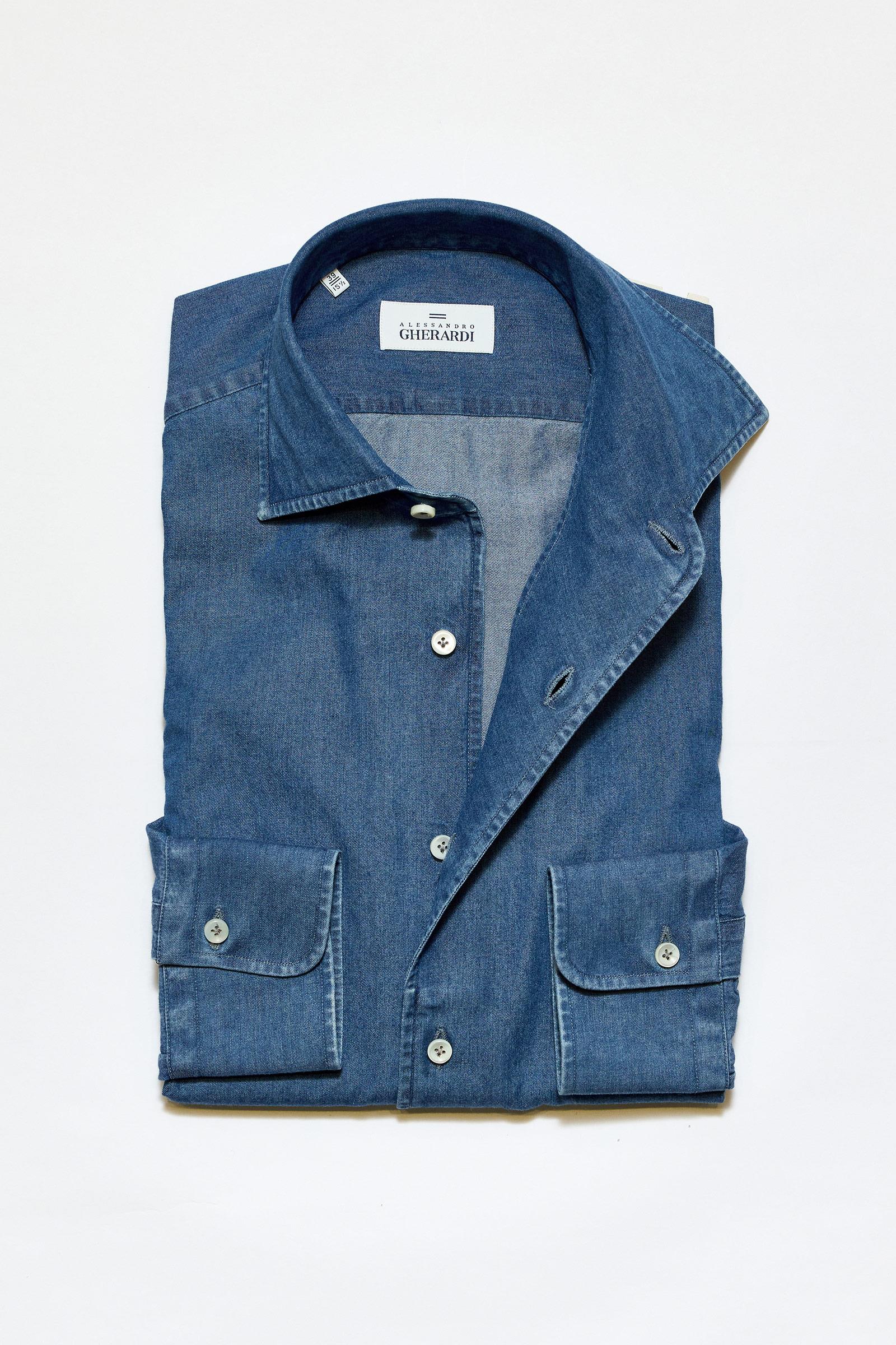 Koyu Mavi One-Piece Denim Gömlek