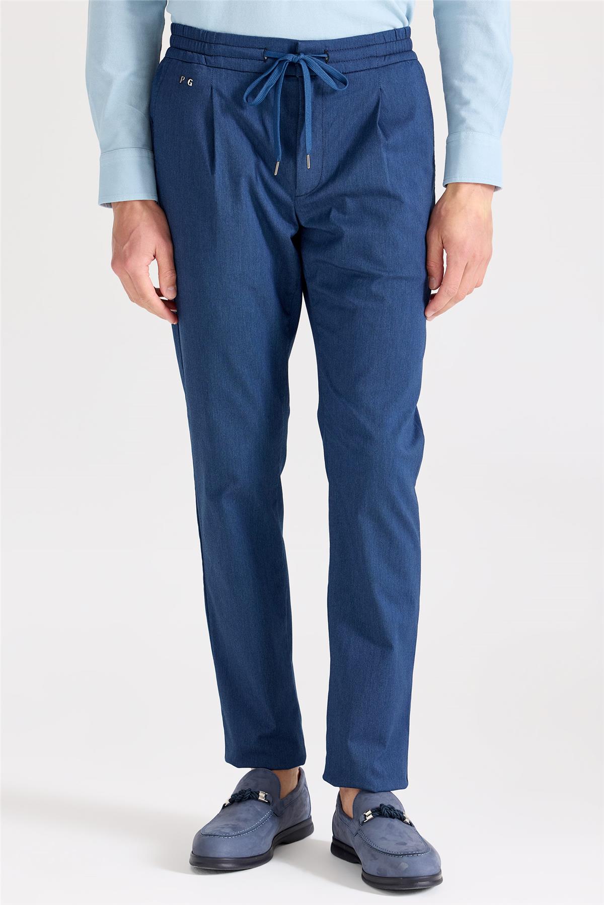 Koyu Mavi Pamuk Pantolon - Image 1