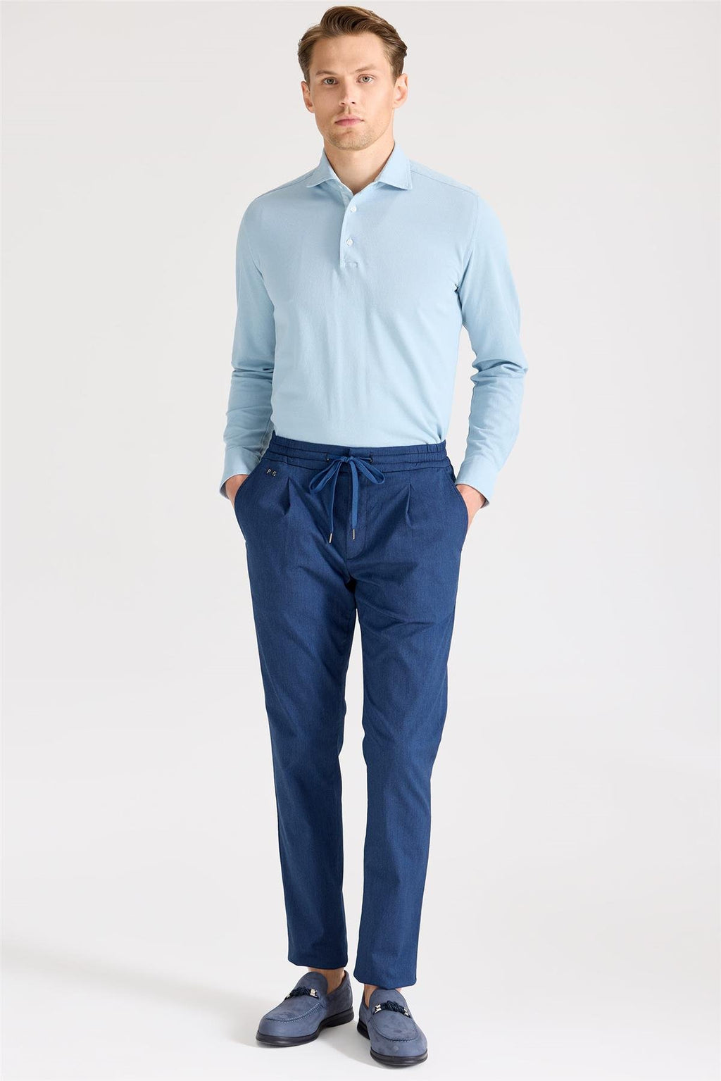 Koyu Mavi Pamuk Pantolon - Image 4