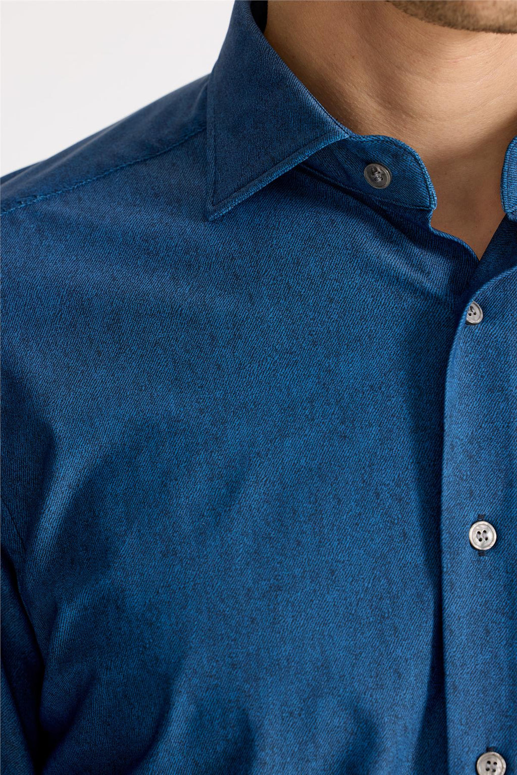 Koyu Mavi Teknik Kumaş Gömlek - Image 4
