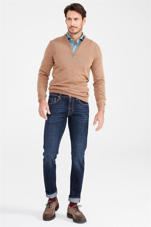 Koyu Mavi Vintage Denim Pantolon - Image 1