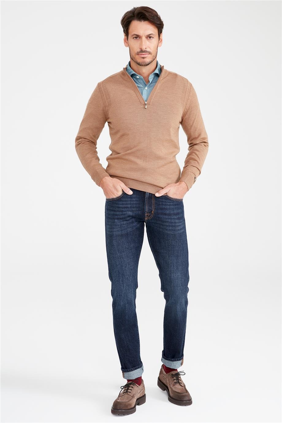 Koyu Mavi Vintage Denim Pantolon - Image 5