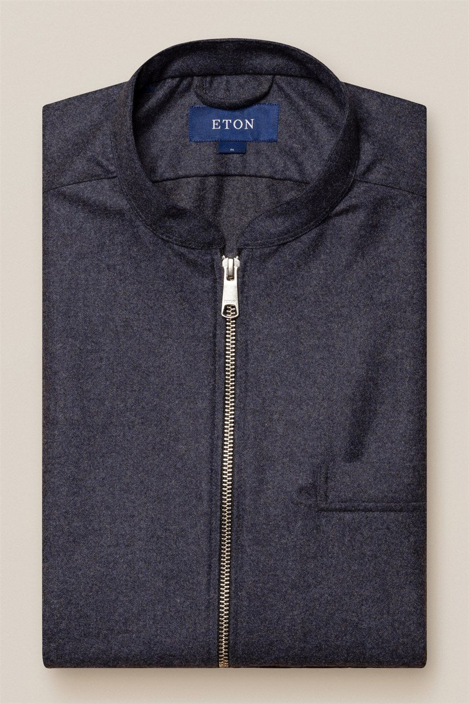 Koyu Mavi Yün Kaşmir Flannel Yelek - Image 4