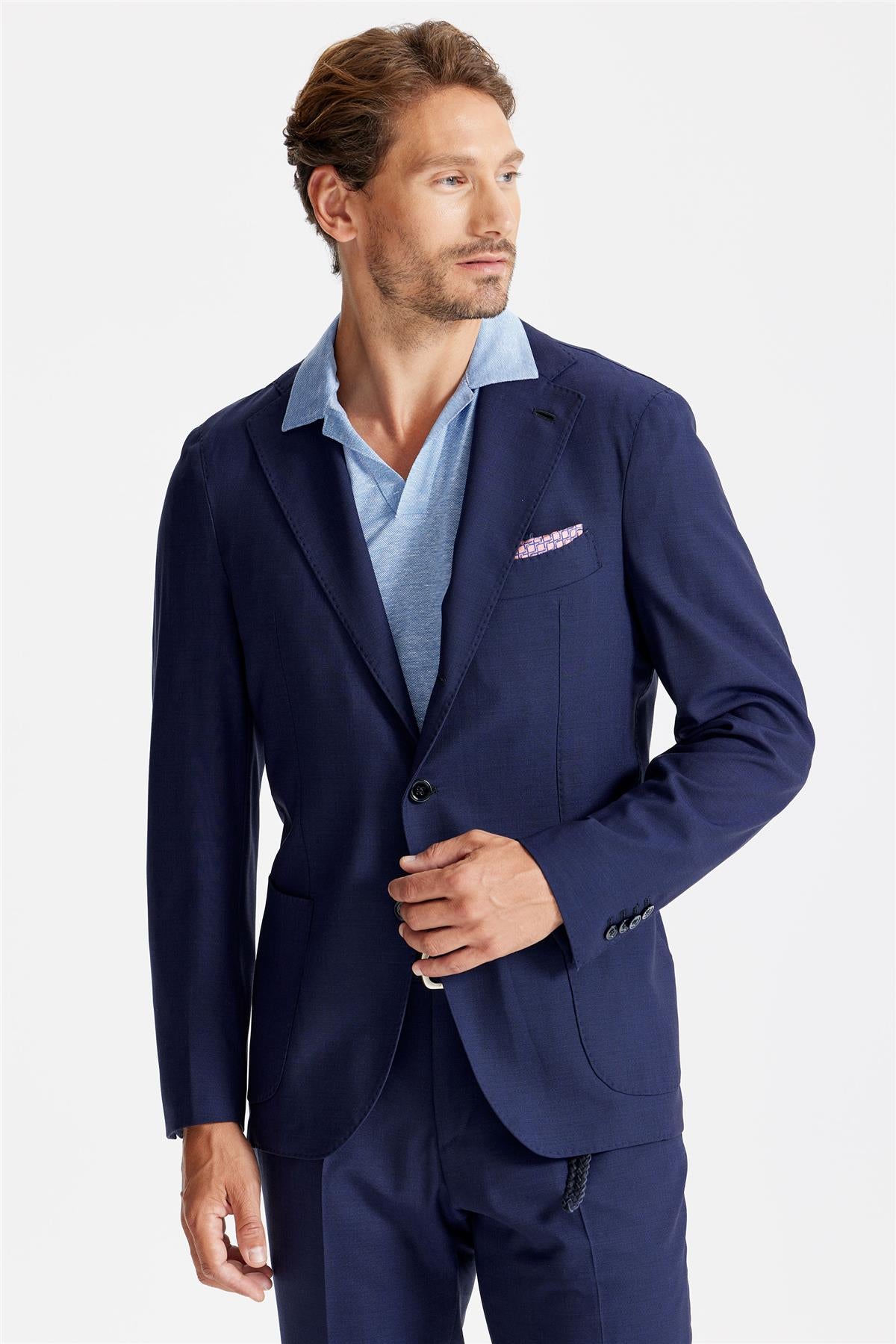 Koyu Mavi Yün Takım Elbise - Image 3