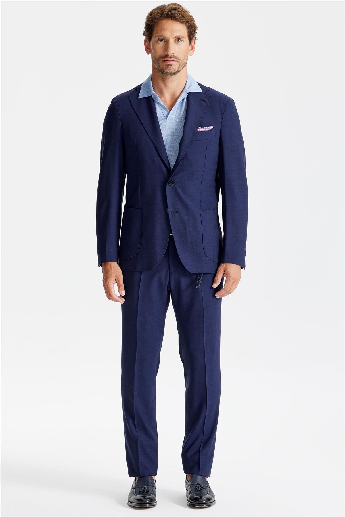 Koyu Mavi Yün Takım Elbise - Image 1