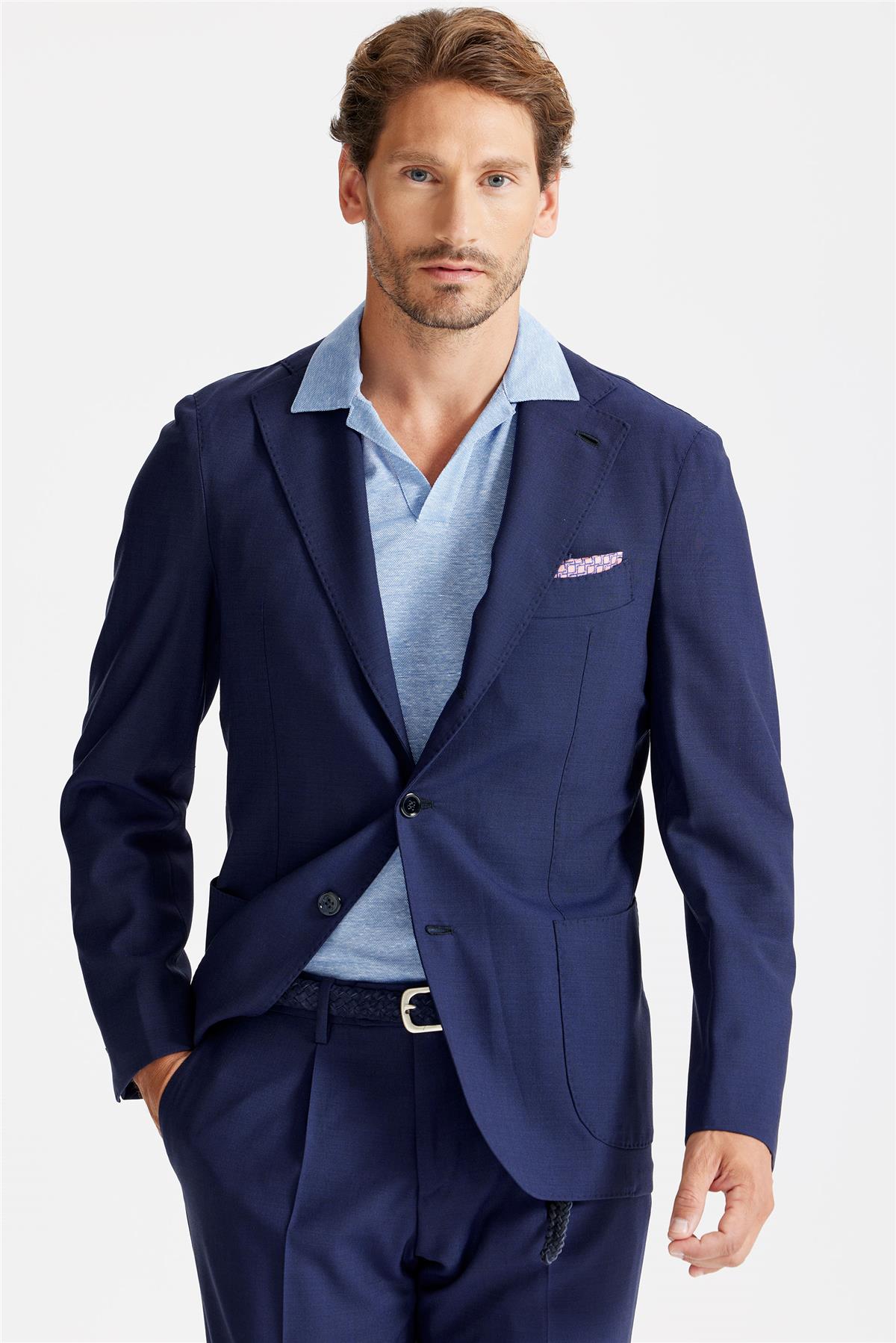 Koyu Mavi Yün Takım Elbise - Image 5