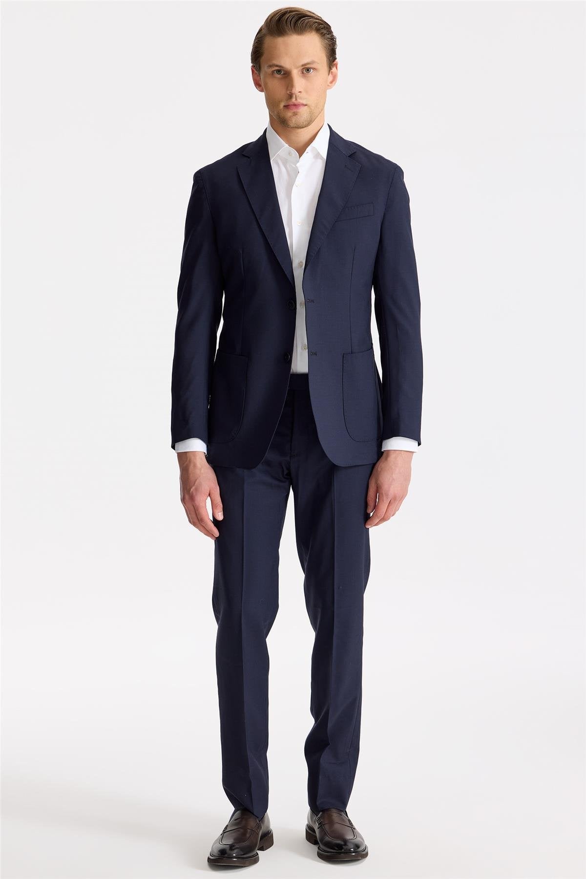 Lacivert Astarsız Yün Takım Elbise - Image 1