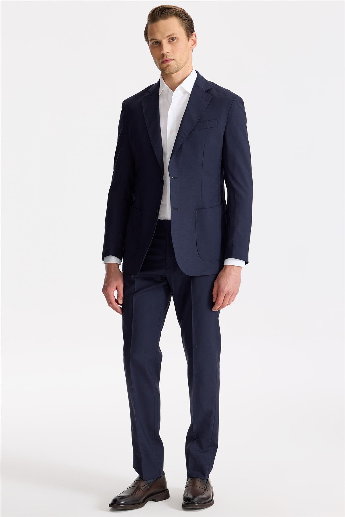 Lacivert Astarsız Yün Takım Elbise - Image 4