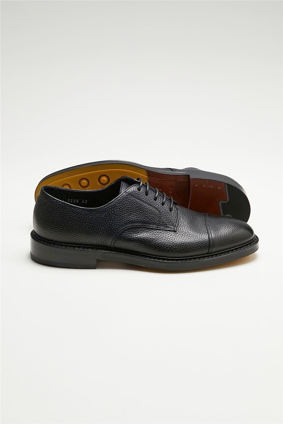 Lacivert Bağcıklı Derby Deri Ayakkabı - Image 3