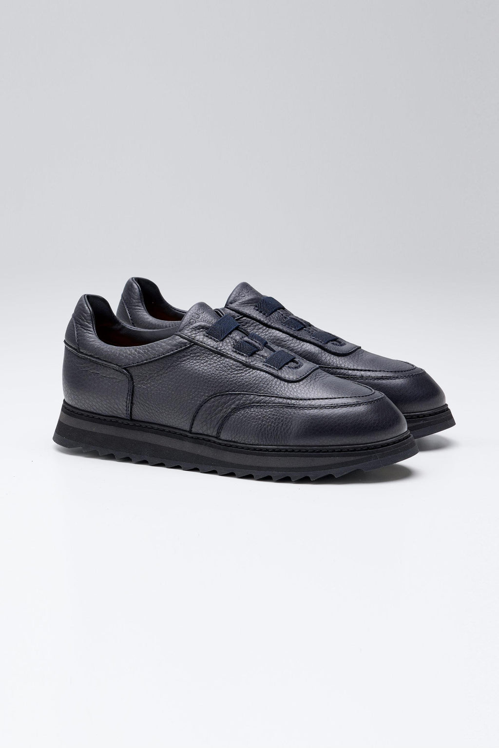 Lacivert Bağcıksız Deri Sneaker - Image 3