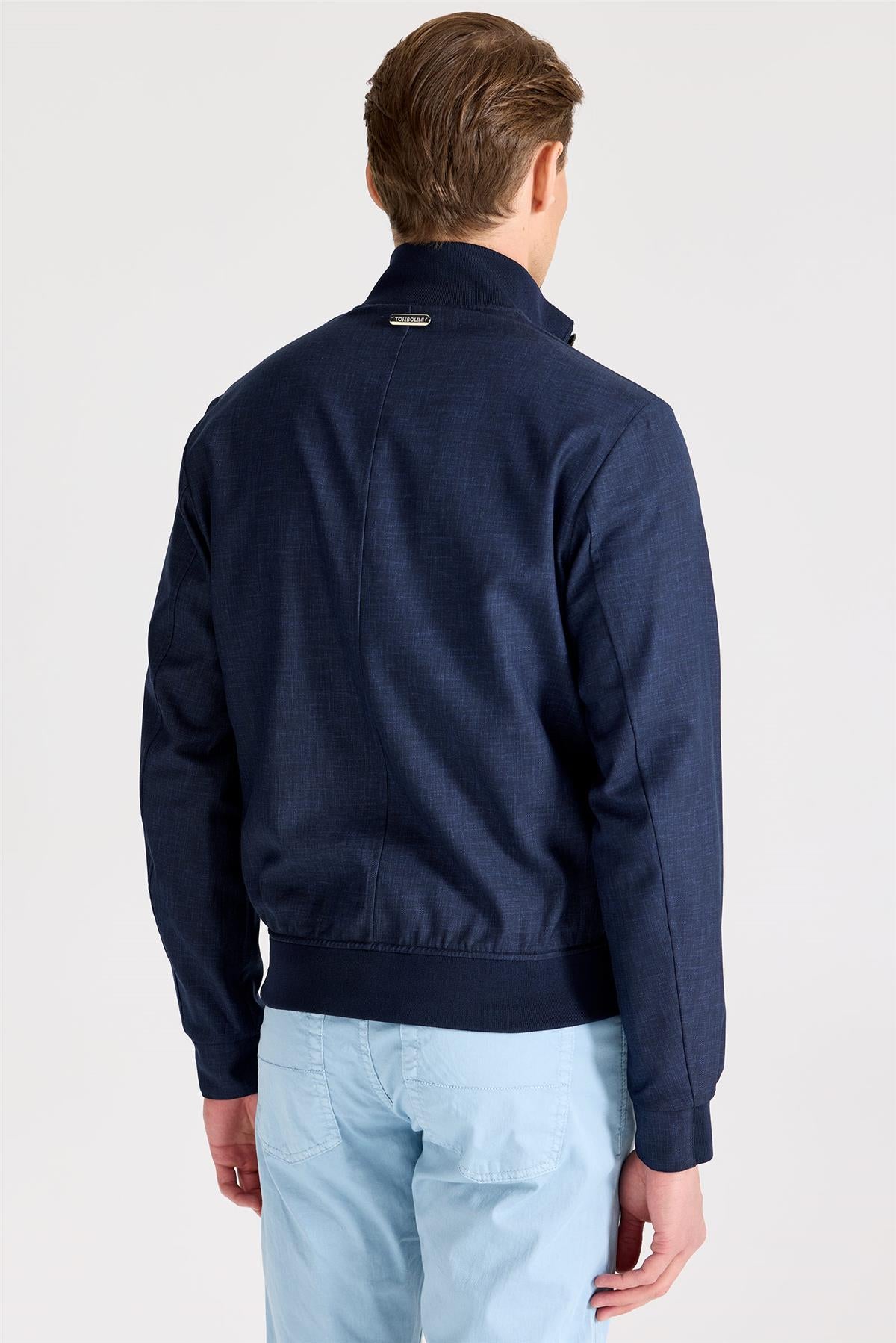 Lacivert Baharlık Bomber Yün Mont - 8