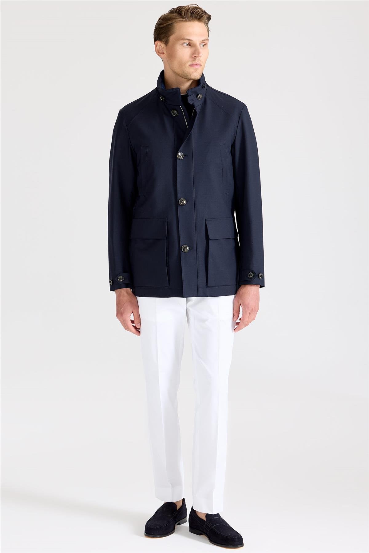 Lacivert Baharlık Yün Mont - Image 1