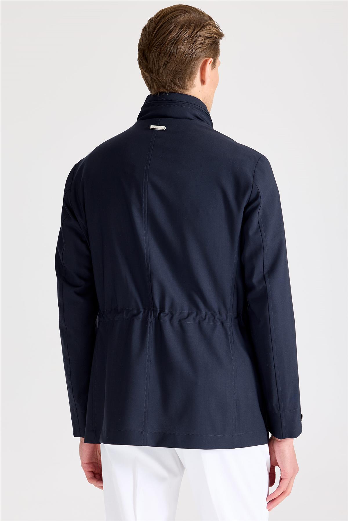 Lacivert Baharlık Yün Mont - Image 4