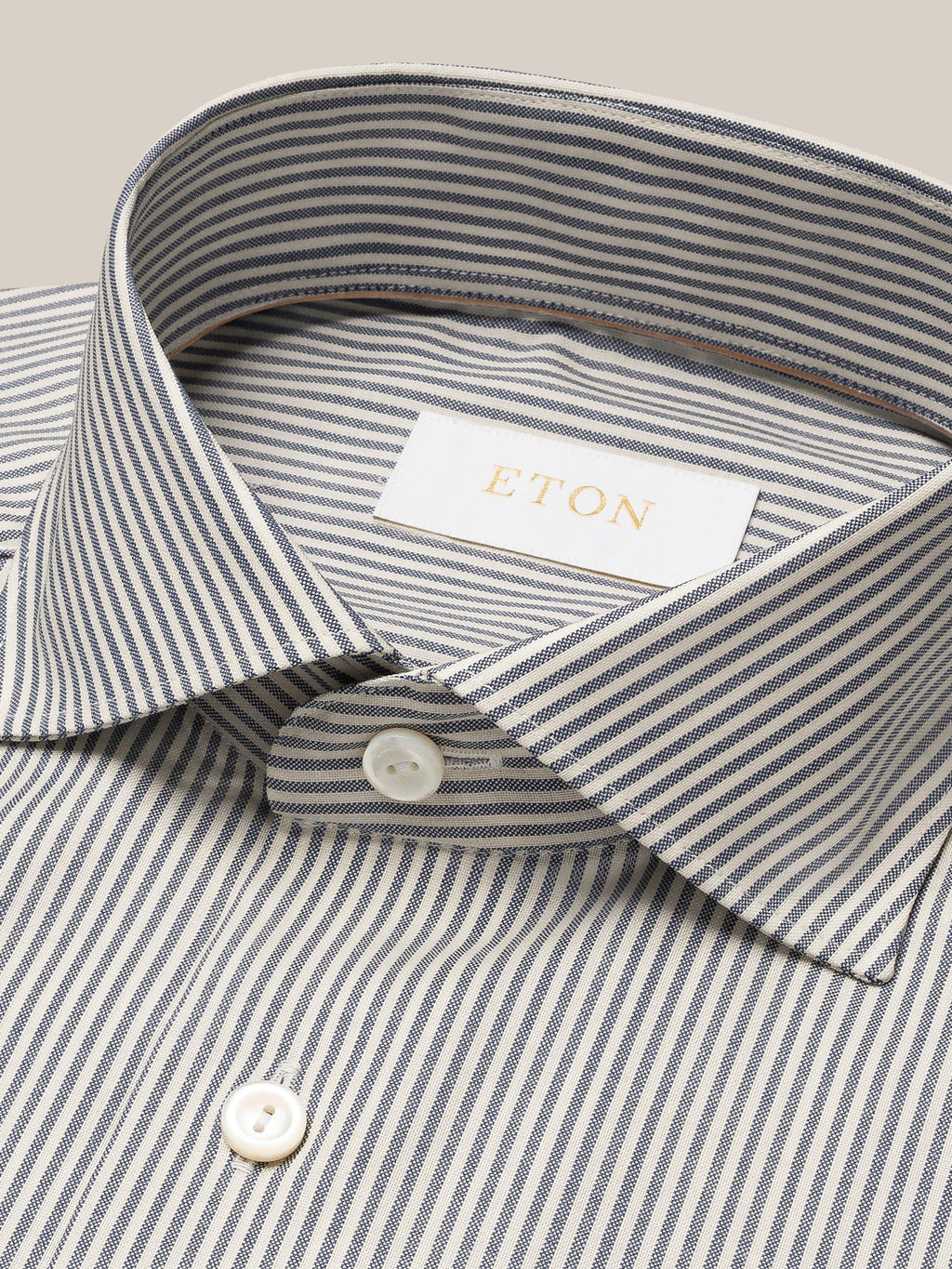 Lacivert Bengal Çizgili Merino Yün Gömlek - Image 2