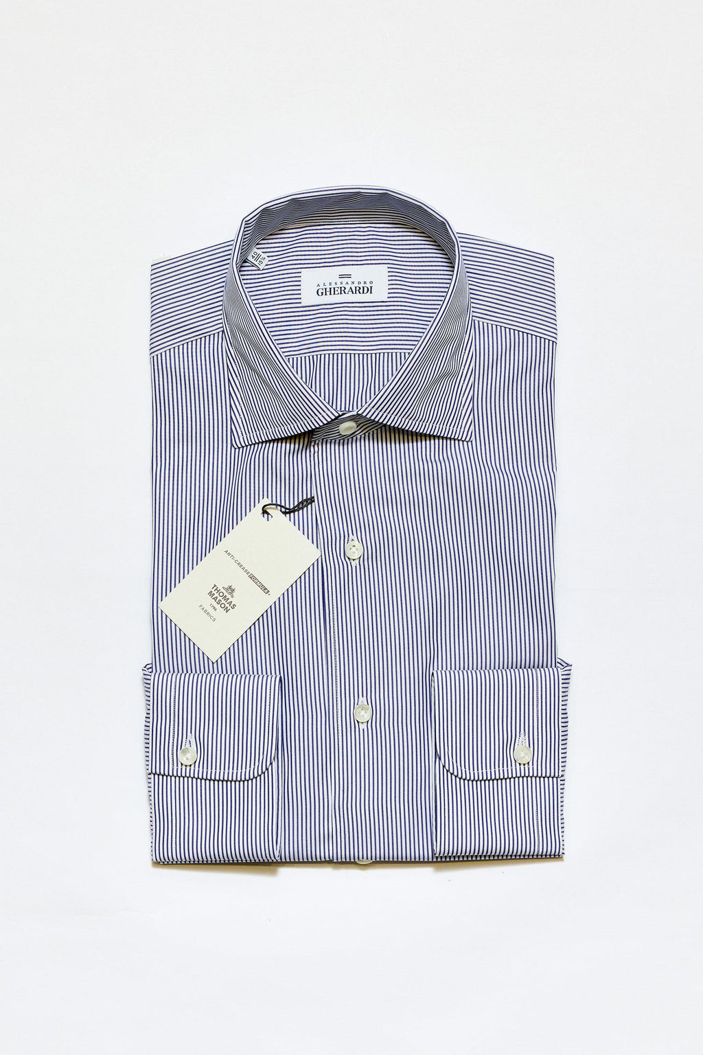 Lacivert Beyaz Çizgili One-Piece Pamuk Gömlek