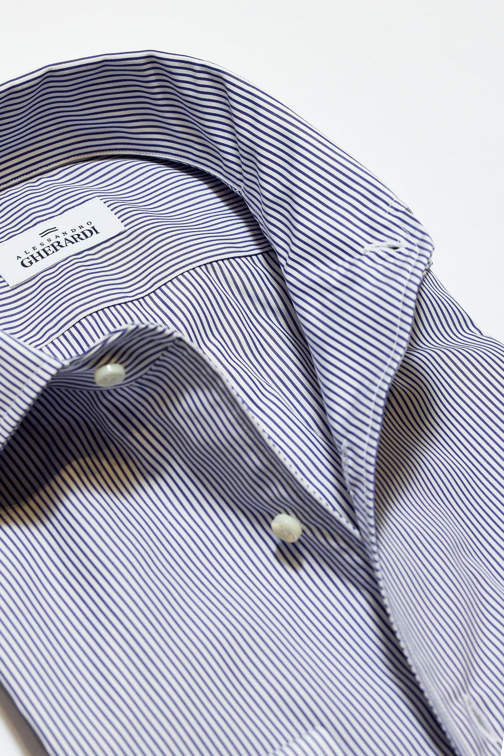 Lacivert Beyaz Çizgili One-Piece Pamuk Gömlek