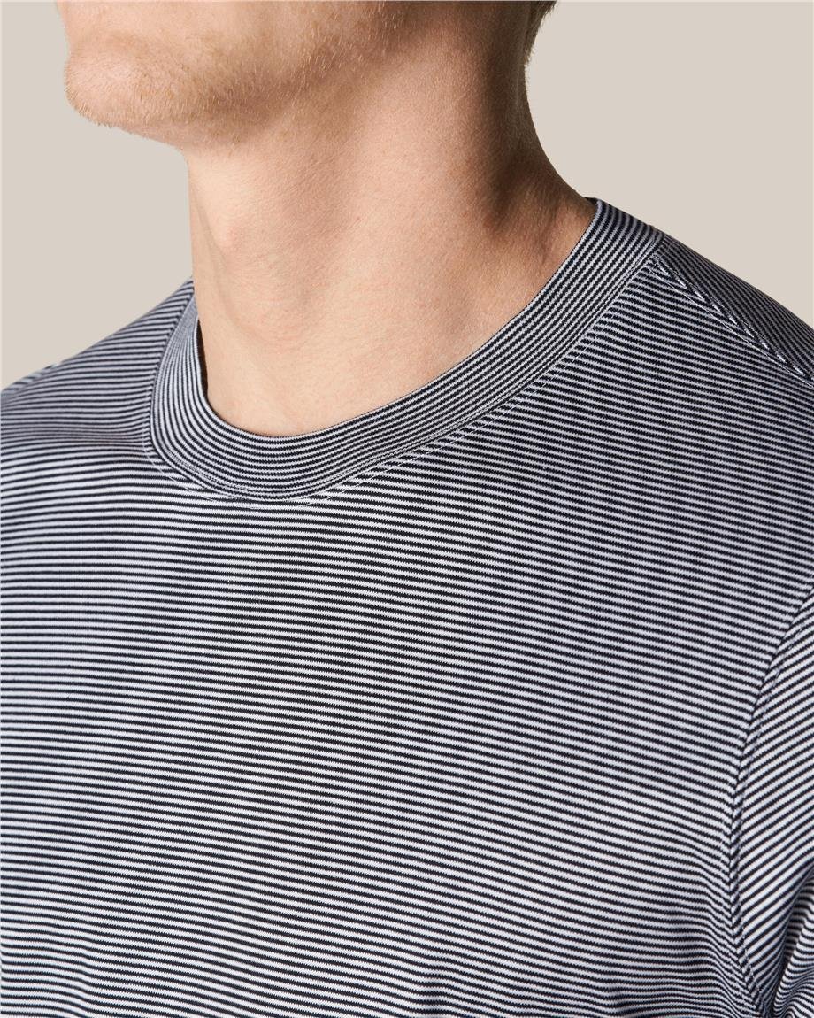 Lacivert Çizgili Filo Di Scozia T-Shirt - Image 2