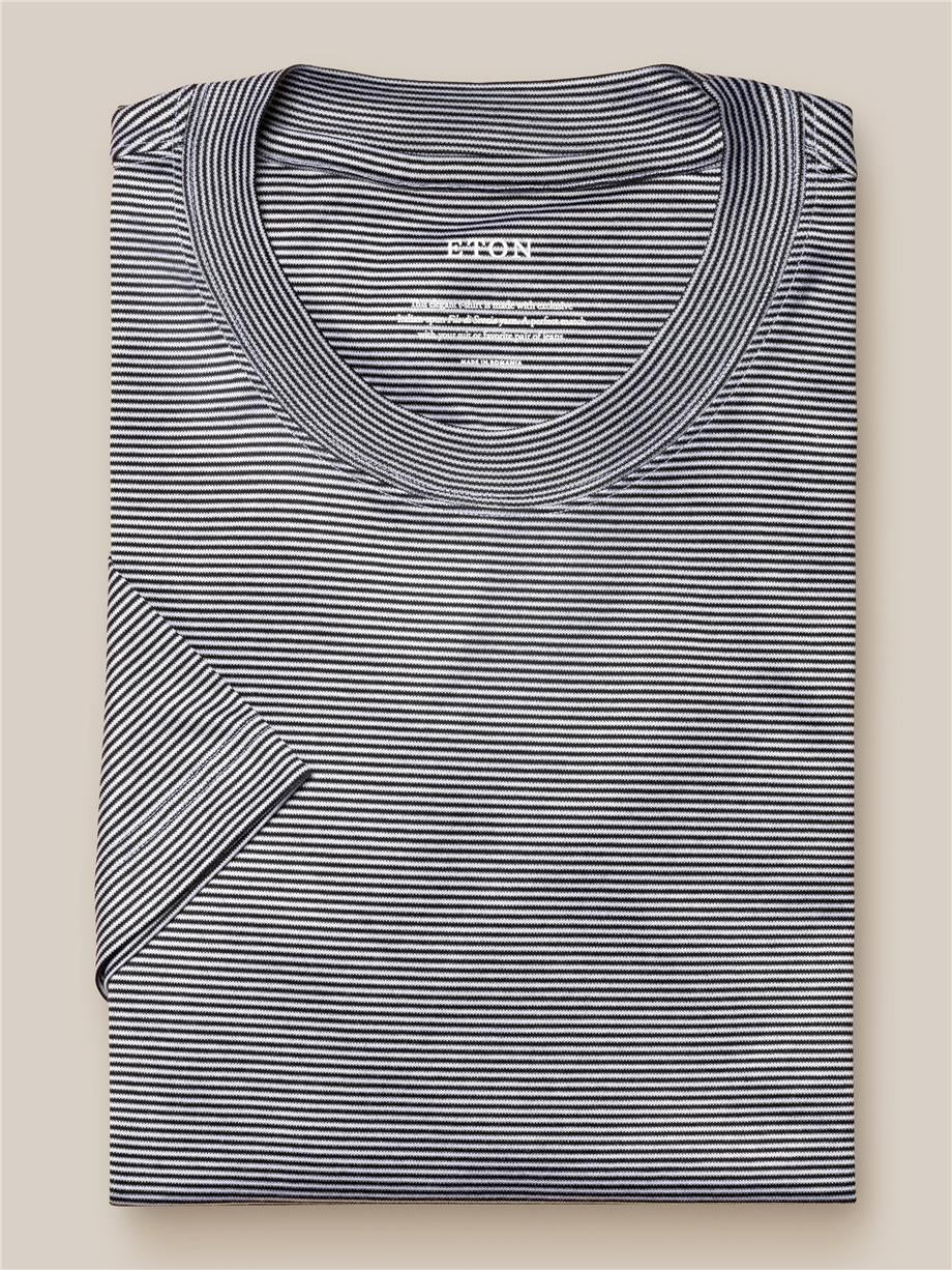 Lacivert Çizgili Filo Di Scozia T-Shirt - 1