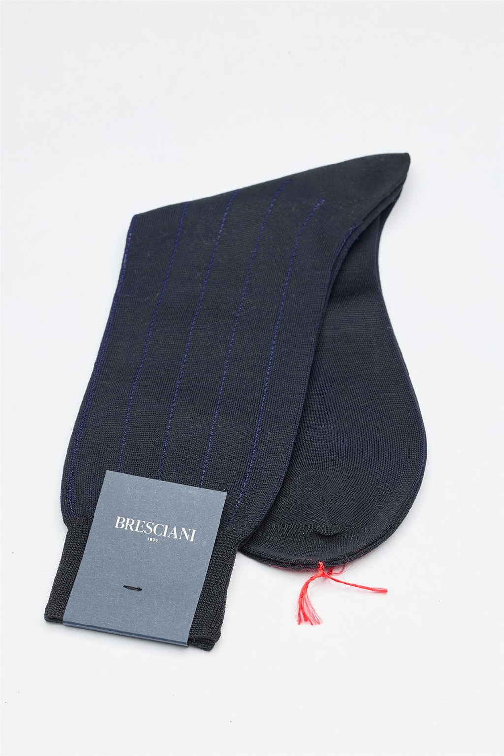 Lacivert Çizgili Merserize Pamuk Çorap - Image 1