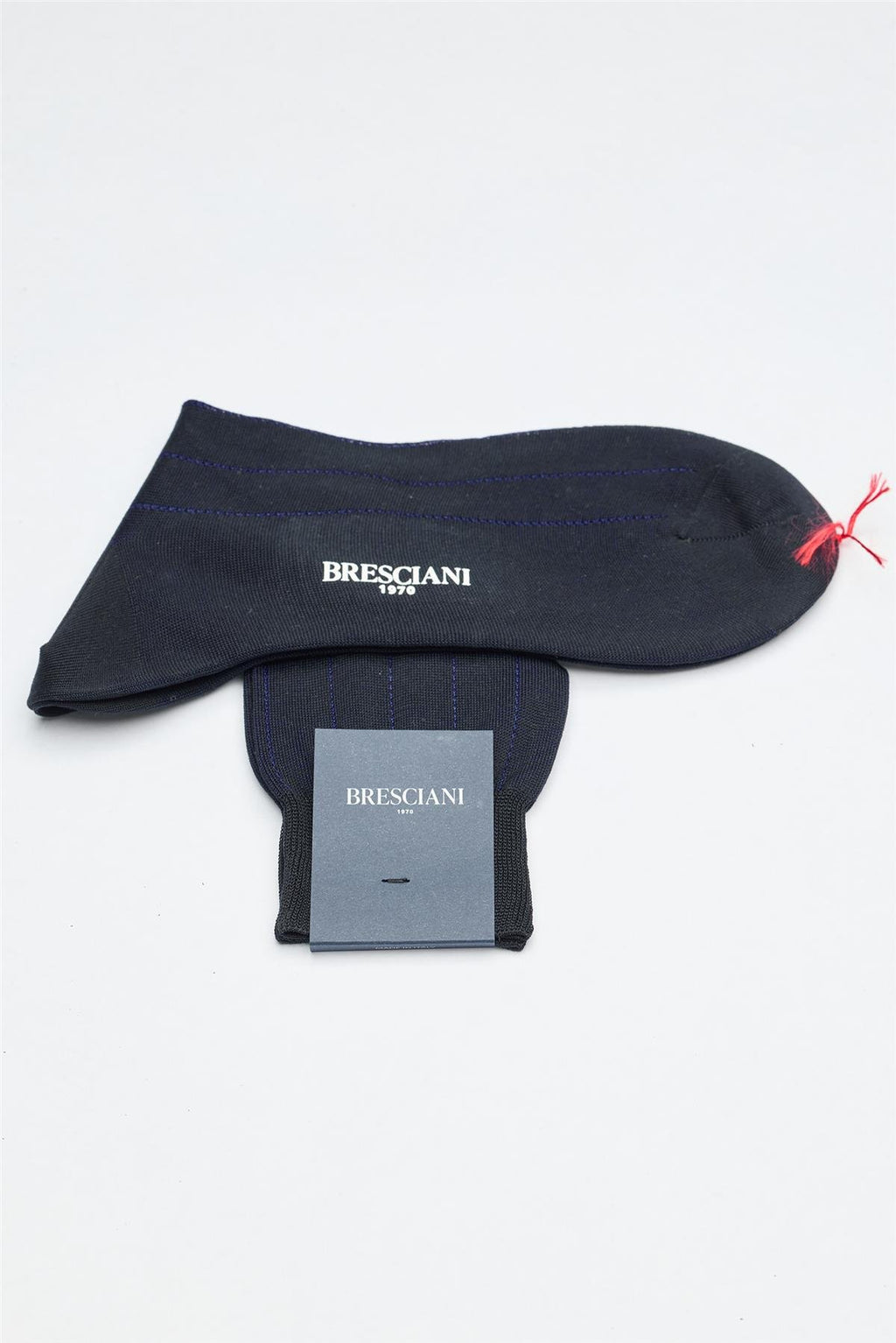 Lacivert Çizgili Merserize Pamuk Çorap - Image 3