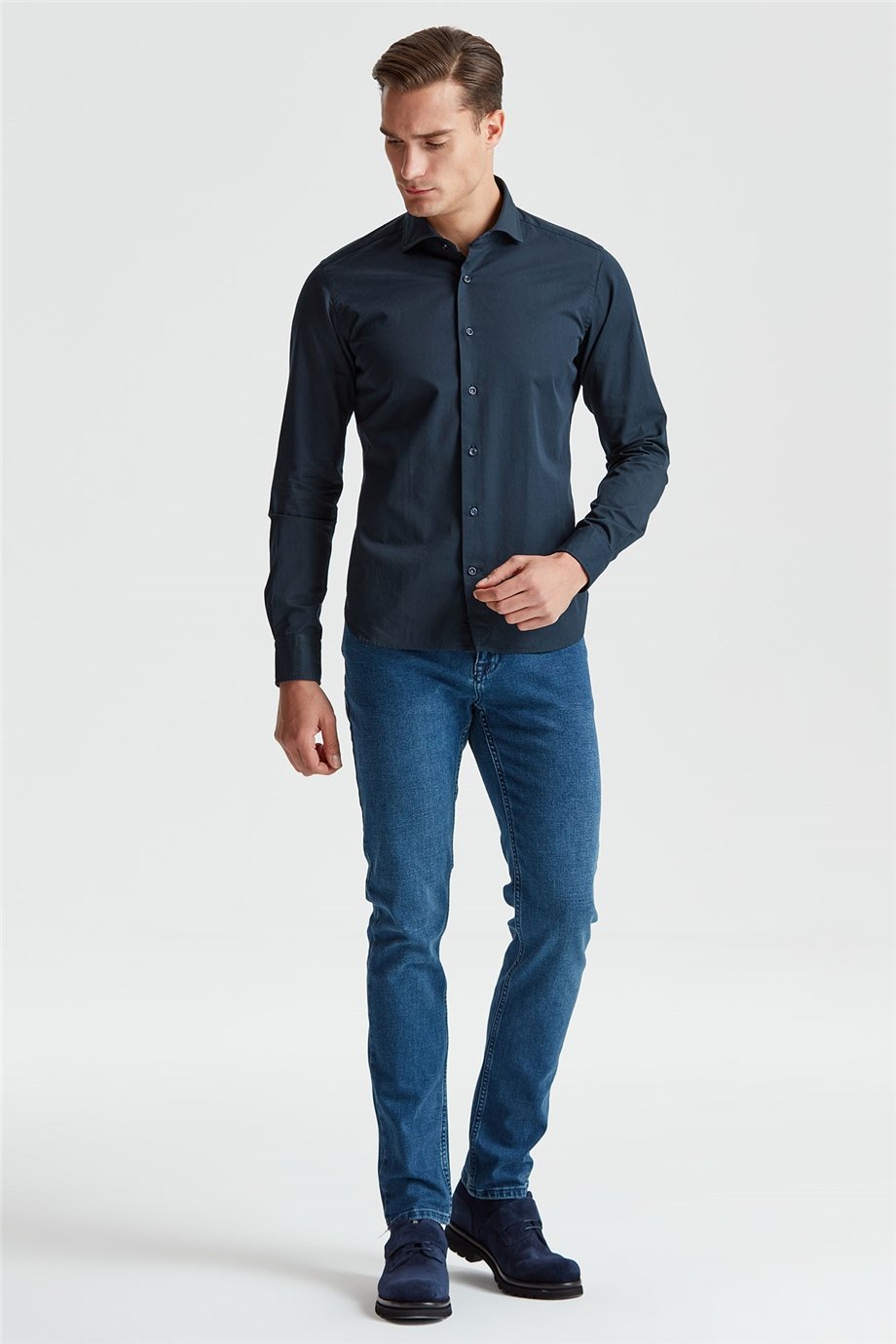 Lacivert Denim Gömlek - Image 2