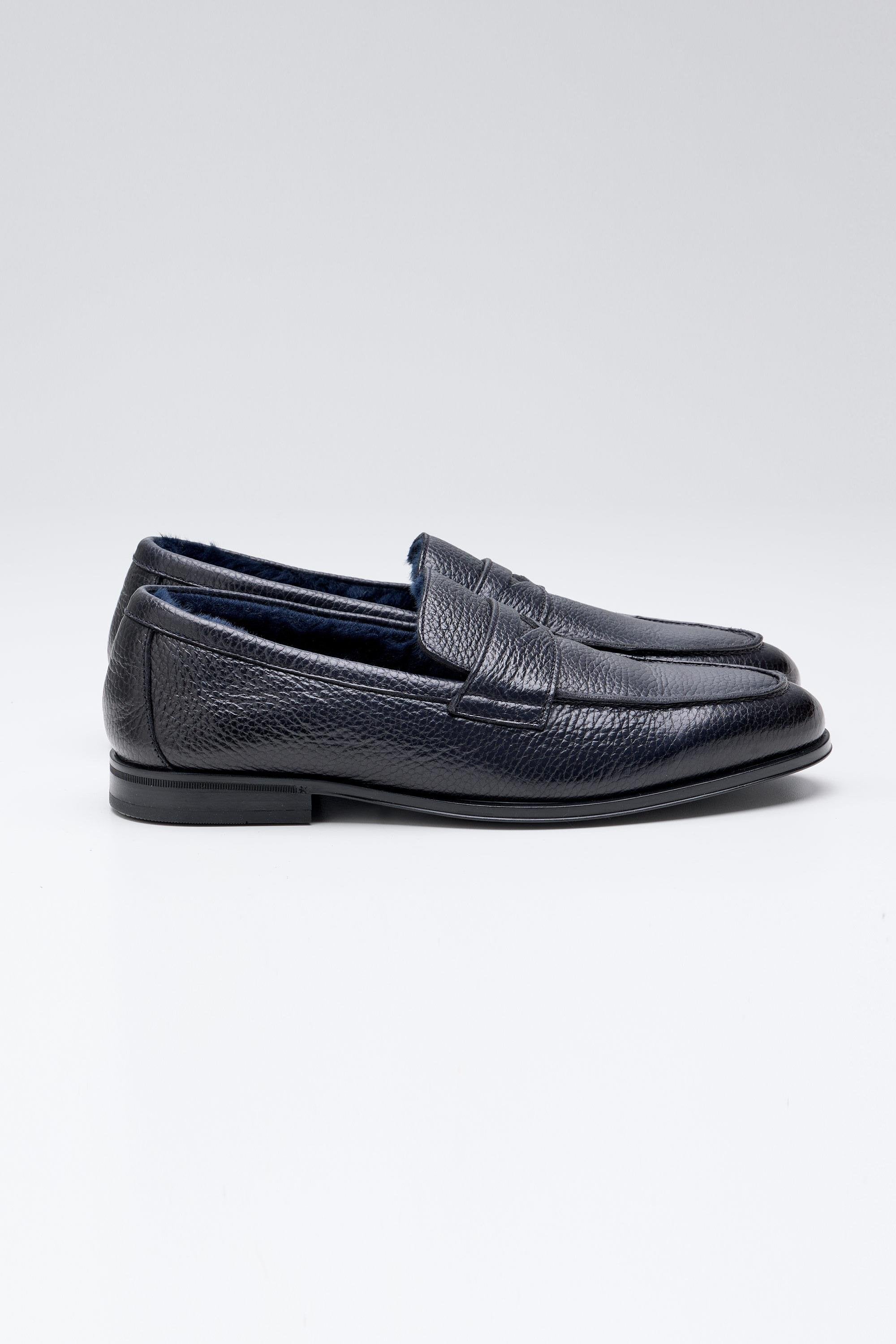 Lacivert Deri Penny Loafer - Image 1