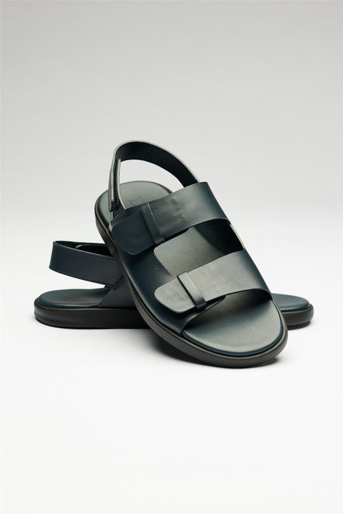 Lacivert Deri Sandalet - Image 2