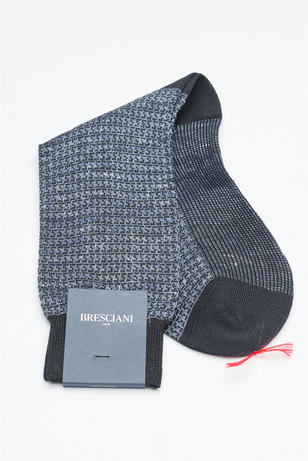 Lacivert Desenli Keten Pamuk Çorap - Image 1