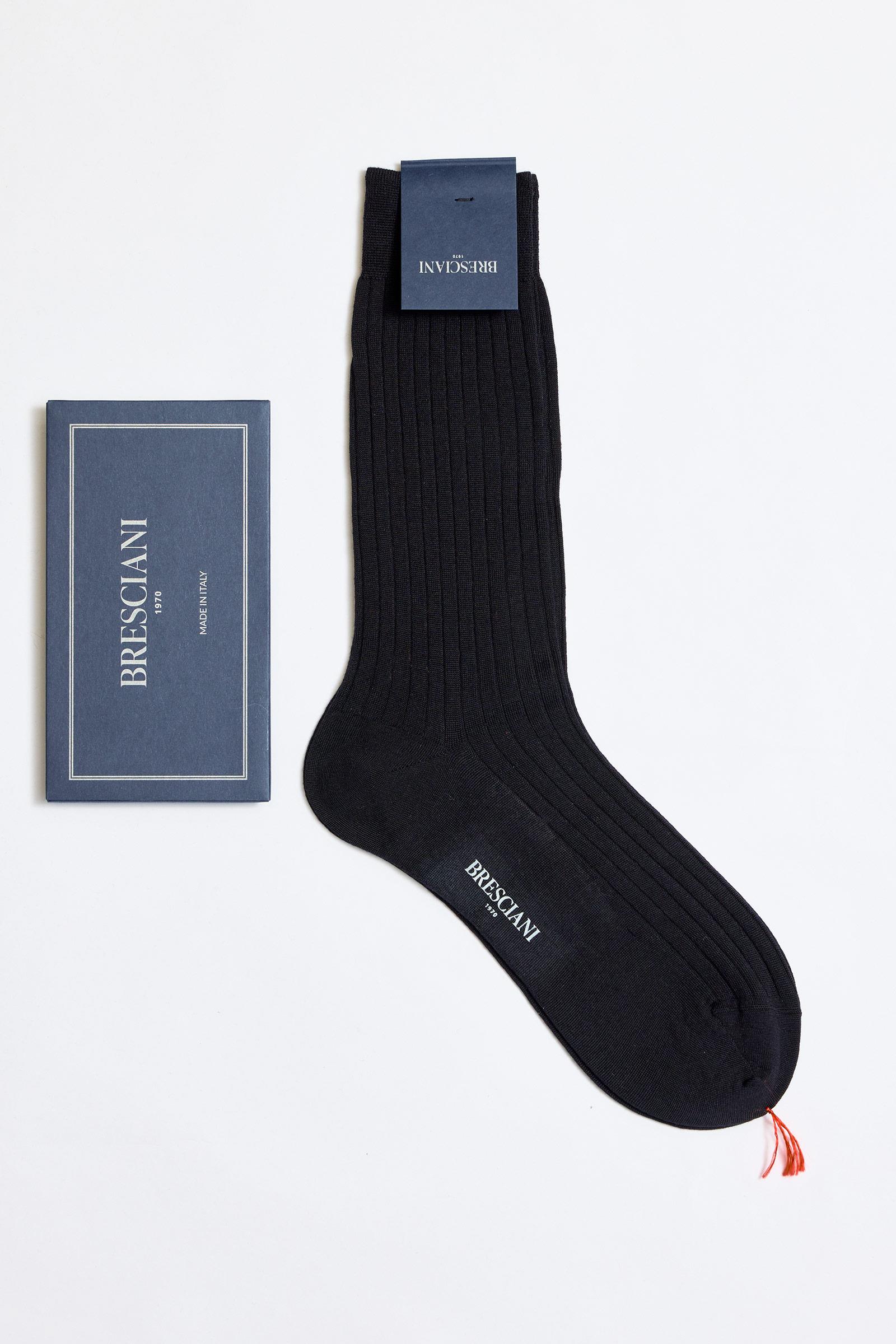 Lacivert Fitilli Yün Çorap