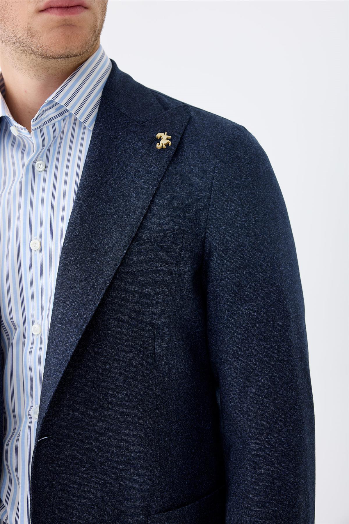 Lacivert Flanel Yün Takım Elbise - Image 2